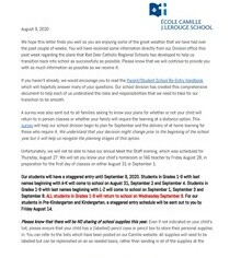 Letter to Parents