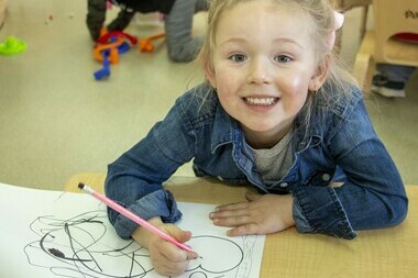 Student in a Kindergarten class
